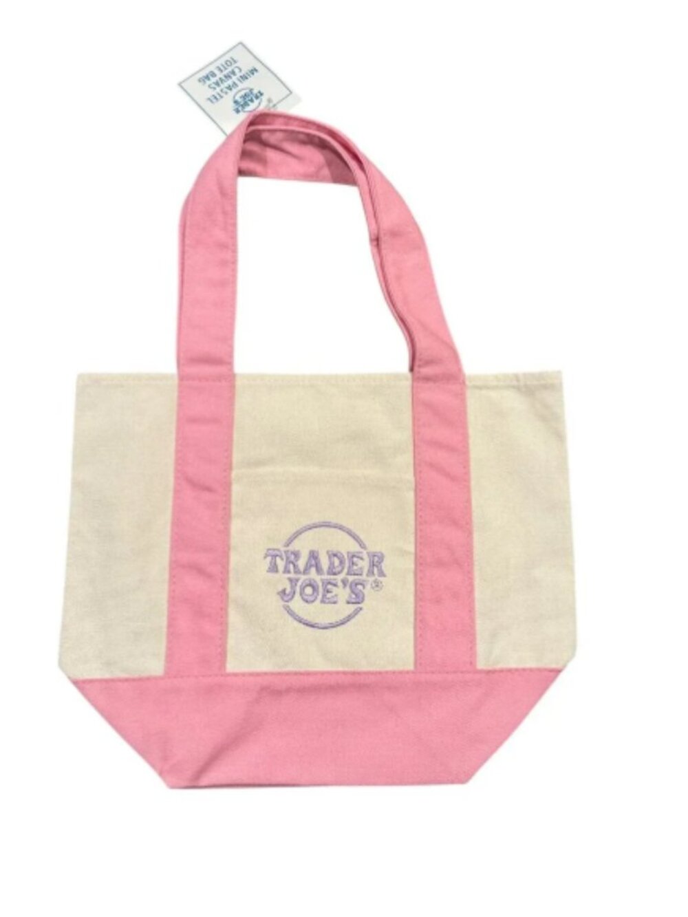 NWT Trader Joe's Mini Spring-Edition Canvas Tote Bag